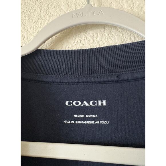 Men’s Coach Orange Spellout Crewneck Sweatshirts Navy Size Medium - Picture 5 of 8